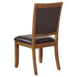 English Elm Deep Brown and Dark Brown Upholestered Dining Chair (Set Of 2)