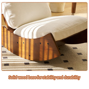 English Elm Comfortable Corduroy Glider Chairs Solid Wood Frame Retro Striped Set of 2 Nursery W2105S00013