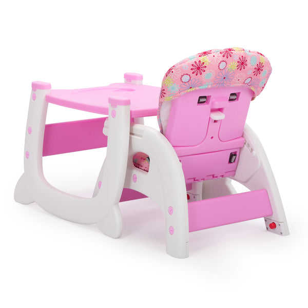 English Elm Multipurpose Adjustable Highchair with Removable Tray, Washable Pad, 5-Point Safety Harness for Baby Pink W2181P154927