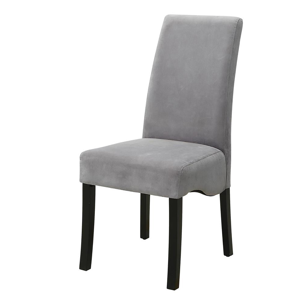 English Elm Grey Upholstered Dining Chair Set Of 2 - Modern Comfort With Sleek Black Legs For Every Space B062P153688