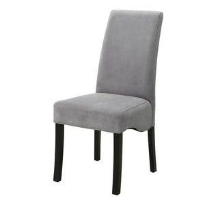 English Elm Grey Upholstered Dining Chair Set Of 2 - Modern Comfort With Sleek Black Legs For Every Space B062P153688