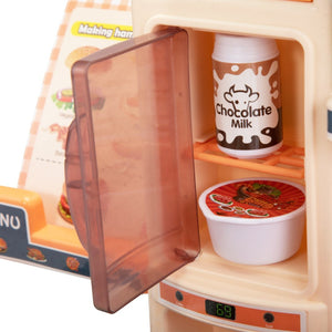 English Elm Kids Pretend Play Kitchen Set with Lights Sounds Smoke Effects and 42 Piece Accessories W2181P154984