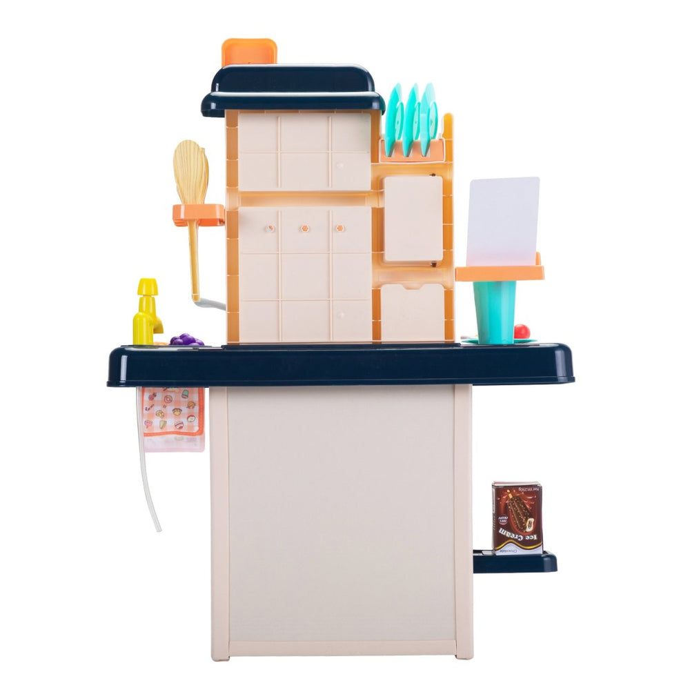 English Elm Kids Pretend Play Kitchen Set with Lights Sounds Smoke Effects and 42 Piece Accessories W2181P154984