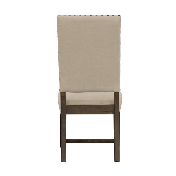 English Elm Beige Ayers Upholstered Side Chairs Set of 2 – High-Back Parsons, Nailhead Trim, Smokey Black Frame, Durable Hardwood B062P153669