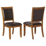 English Elm Deep Brown and Dark Brown Upholestered Dining Chair (Set Of 2)