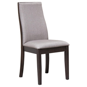 English Elm Taupe and Espresso Upholstered Dining Chair (Set Of 2)