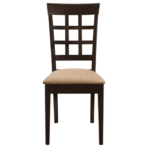 English Elm Cappuccino Elegant Beige Lattice Back Dining Chairs Set of 2 — Upholstered Comfort, Versatile Style B062P153673