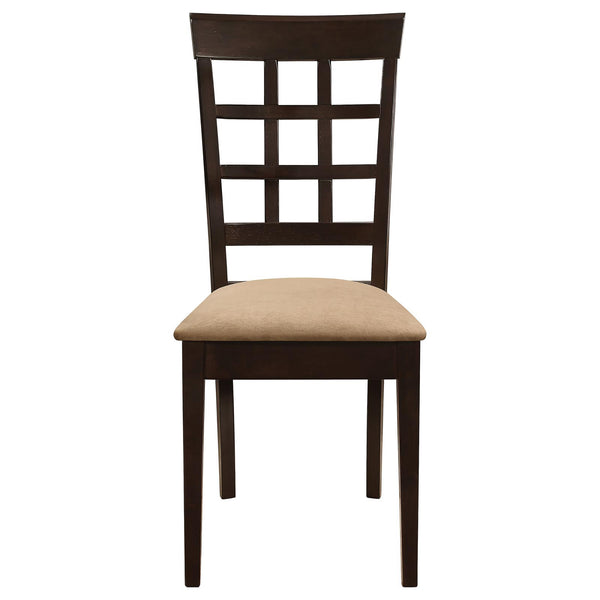 English Elm Cappuccino Elegant Beige Lattice Back Dining Chairs Set of 2 — Upholstered Comfort, Versatile Style B062P153673
