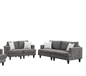 English Elm Callaway 3 Seat Chenille Sofa with Pocket Coil Support and Tapered Wood Legs B061S00798