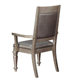 English Elm Metallic Platinum and Metallic Open Back Arm Chair (Set Of 2)