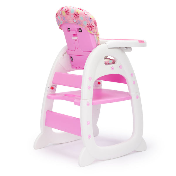 English Elm Multipurpose Adjustable Highchair with Removable Tray, Washable Pad, 5-Point Safety Harness for Baby Pink W2181P154927
