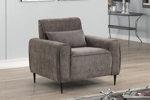 English Elm Valentina Barrel Accent Chair Chenille Upholstery Pocket Coil Support with Throw Pillow B061S00790