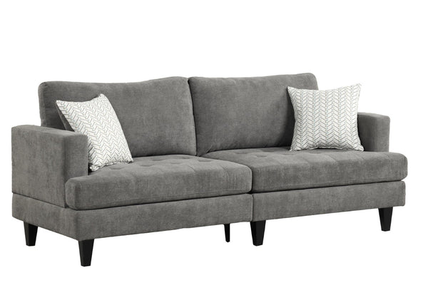 English Elm Callaway Three Piece Chenille Living Room Sofa Set with Tapered Legs and Throw Pillows B061S00801