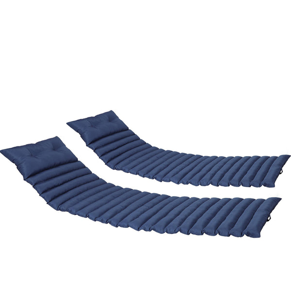 English Elm 2Pcs Set Navy Blue Outdoor Lounge Chair Cushions - Durable, Comfortable, Easy-Care For Relaxation! W419142372