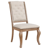 English Elm Cream and Barley Brown Tufted Back Dining Chair (Set Of 2)