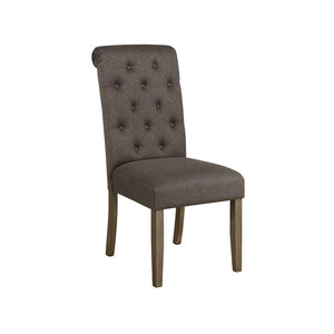 English Elm Rustic Brown and Grey Tufted Back Side Chair (Set Of 2)