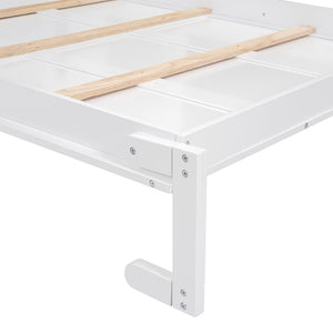 English Elm Full Size Murphy Wall Bed with Integrated Shelving Unit for Studio or Guest Room White LP000696AAK-1