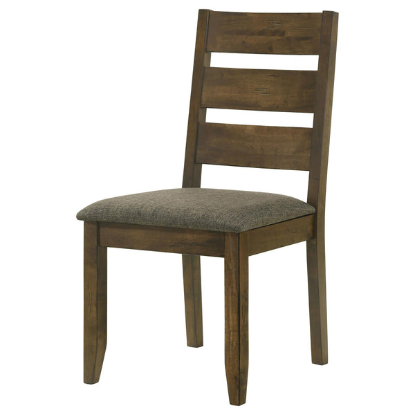 English Elm Knotty Knotty Nutmeg Grey Ladderback Dining Chairs Set of 2 – Rustic Hardwood Slatted Back, Upholstered Comfort B062P153686