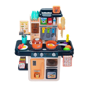English Elm Kids Pretend Play Kitchen Set with Lights Sounds Smoke Effects and 42 Piece Accessories W2181P154984