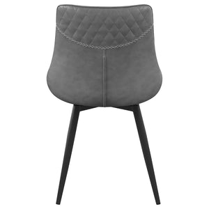 English Elm Grey Tufted Swivel Side Chair Set of 2 — Mid-Century Modern Grey Upholstered Dining Chairs with Tapered Legs, Stitched Detail, Comfortable Molded Seat (34") B062P153691
