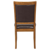 English Elm Deep Brown and Dark Brown Upholestered Dining Chair (Set Of 2)