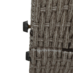 English Elm TOPMAX Outdoor Sun Bed Double Daybed with PE Rattan, 3-Position Recline, Thick Cushions & Trays Gray SP100015AAE