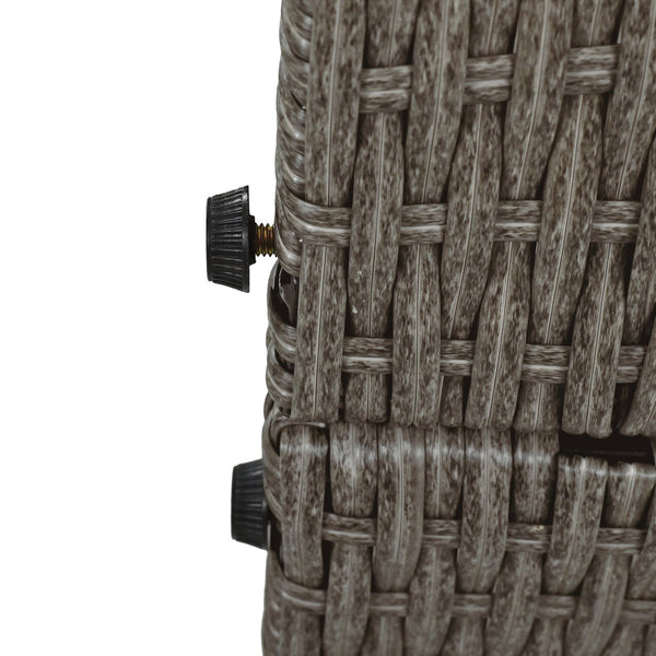 English Elm TOPMAX Outdoor Sun Bed Double Daybed with PE Rattan, 3-Position Recline, Thick Cushions & Trays Gray SP100015AAE