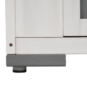 English Elm TOPMAX Outdoor 5.5ft Wood Storage Shed Cabinet with Waterproof Asphalt Roof, Lockable Doors, Sturdy White+gray SP100016AAE