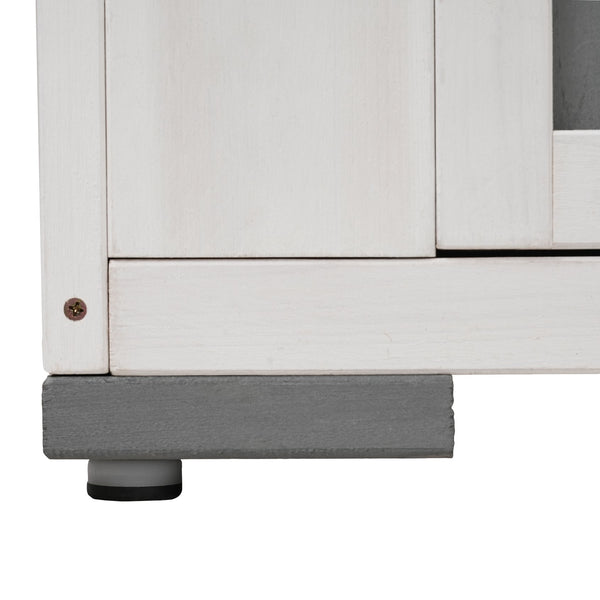 English Elm TOPMAX Outdoor 5.5ft Wood Storage Shed Cabinet with Waterproof Asphalt Roof, Lockable Doors, Sturdy White+gray SP100016AAE