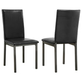 Mid-Century Black Leatherette Side Chairs, Set of 2 | Transitional Design with Versatile Sophistication