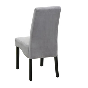 English Elm Grey Upholstered Dining Chair Set Of 2 - Modern Comfort With Sleek Black Legs For Every Space B062P153688
