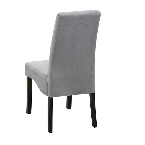 English Elm Grey Upholstered Dining Chair Set Of 2 - Modern Comfort With Sleek Black Legs For Every Space B062P153688