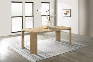 English Elm Magnus Extendable Rectangular Dining Table with Oak Grain Finish for Farmhouse Rooms B061S00785