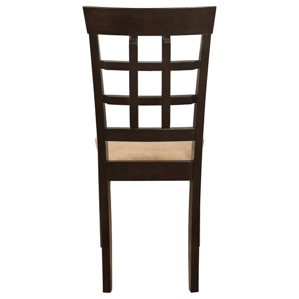 English Elm Cappuccino Elegant Beige Lattice Back Dining Chairs Set of 2 — Upholstered Comfort, Versatile Style B062P153673