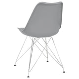 English Elm Grey and Chrome Padded Side Chair (Set Of 2)