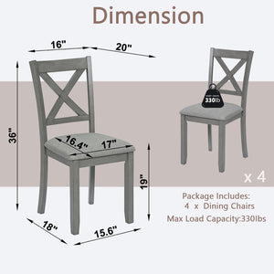 English Elm Dining Chairs Set Of 4 - Modern Upholstered Side Chairs With Ergonomic Backrest & Non-Slip Feet W1998126404