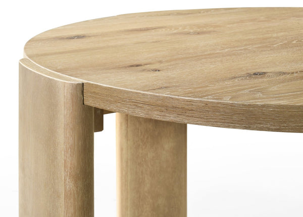 English Elm Bowen Round Oak Veneer Dining Table Seats Four in Compact Modern Spaces B061S00786