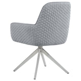 English Elm Light Grey and Chrome Flare Arm Side Chair