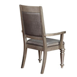 English Elm Metallic Platinum and Metallic Open Back Arm Chair (Set Of 2)