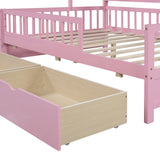 Hearth and Haven Wooden Full Size House Bed with 2 Drawers, Kids Bed with Storage Shelf WF308873AAH WF308873AAH