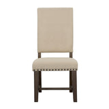 English Elm Beige and Smokey Black Upholestered Side Chair (Set Of 2)