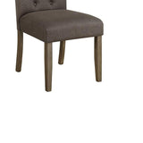 English Elm Rustic Brown and Grey Tufted Back Side Chair (Set Of 2)