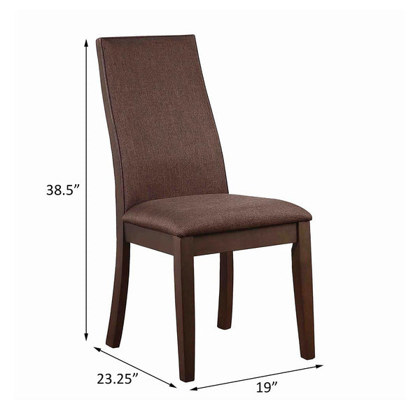 English Elm Chocolate Espresso Dining Chairs Set of 2 — Industrial Walnut Frame, Padded Cocoa Upholstery, Comfortably Stylish B062P153677