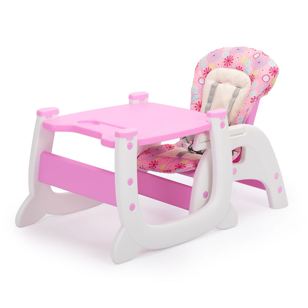 English Elm Multipurpose Adjustable Highchair with Removable Tray, Washable Pad, 5-Point Safety Harness for Baby Pink W2181P154927