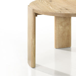 English Elm Bowen Round Oak Veneer Dining Table Seats Four in Compact Modern Spaces B061S00786
