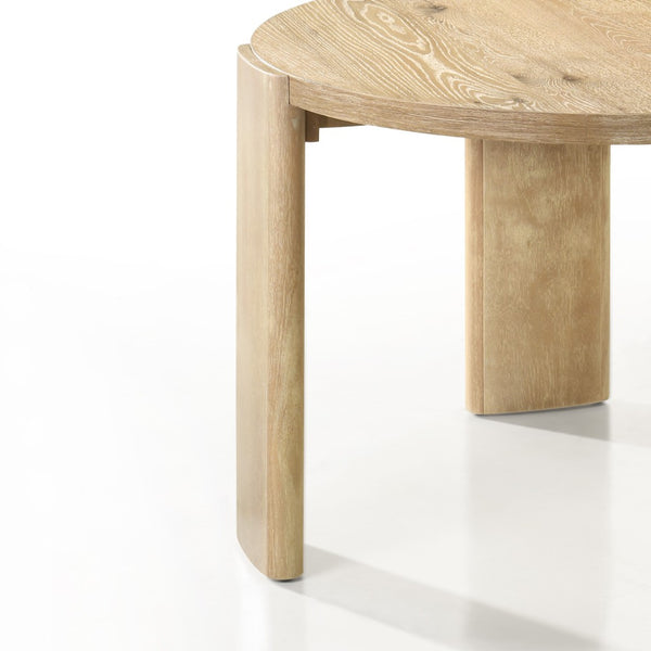 English Elm Bowen Round Oak Veneer Dining Table Seats Four in Compact Modern Spaces B061S00786