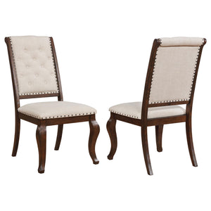 English Elm Cream Tufted Dining Chair Set Of 2 - Elegant Antique Java Finish, Plush Upholstery & Nailhead Trim B062P153690