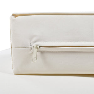 English Elm TOPMAX Modern Outdoor Daybed 2-in-1 Convertible Patio Chaise with Acacia Wood Side Tables, Washable Cushions, Sturdy Iron Frame Beige SP100013AAA