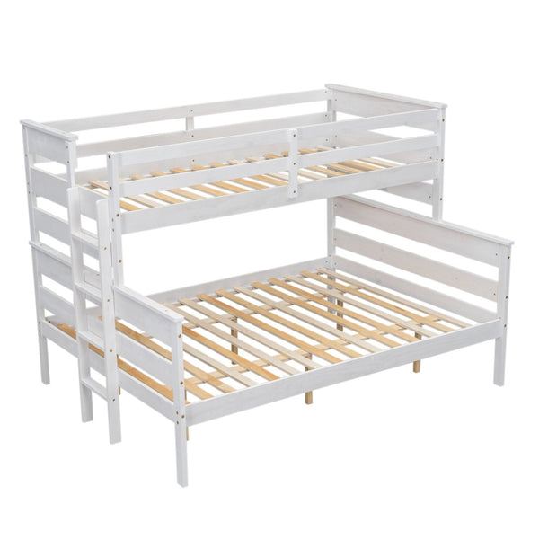 English Elm Wood Twin Xl Over Queen Bunk Bed With Ladder - Space-Saving, Sturdy, And Stylish Design For Kids GX000446AAK-GIGA