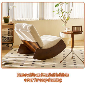 English Elm Comfortable Corduroy Glider Chairs Solid Wood Frame Retro Striped Set of 2 Nursery W2105S00013